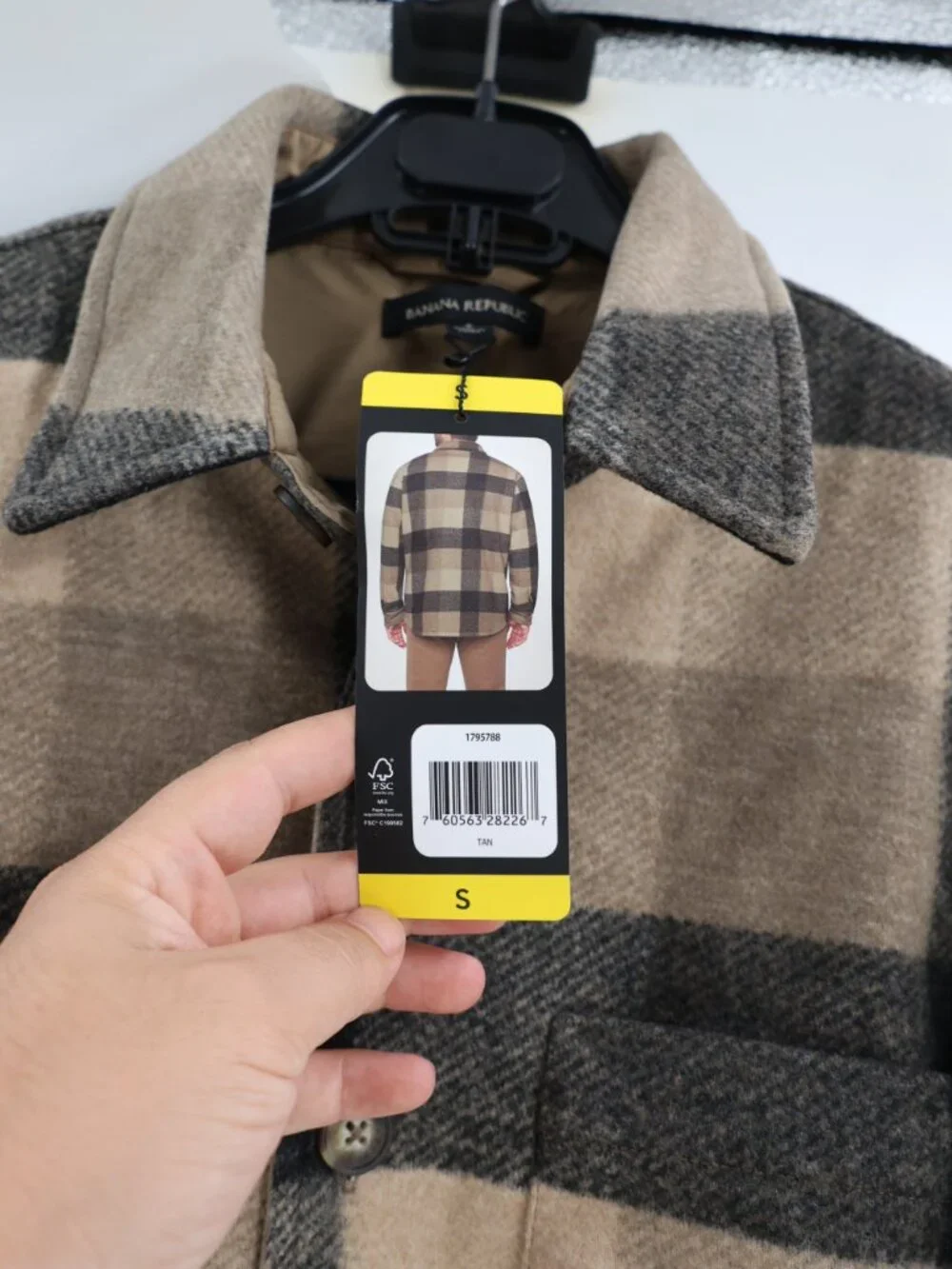 NWT Banana Republic Shirt Jacket Mens Small Long Sleeve Button Up Plaid Shacket